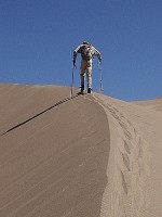 Sand Skiing - David Climbing a Ridge
