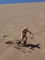 Sand Skiing in Hot Pants