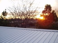 Galvalume Metal Panel Roof at Sunset