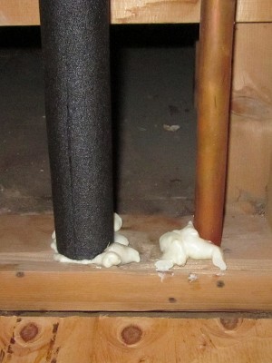 Water Pipes - Spray Foamed & Insulated